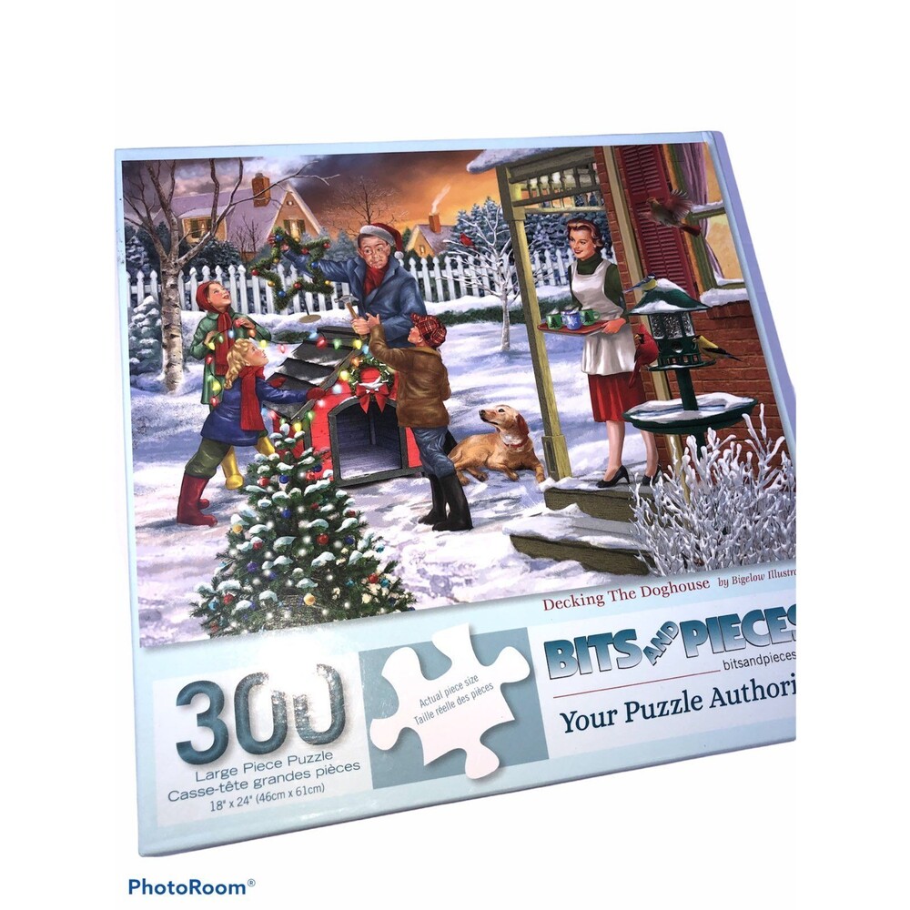 Decking the Doghouse by Bigelow Illustrations 300 large piece puzzle